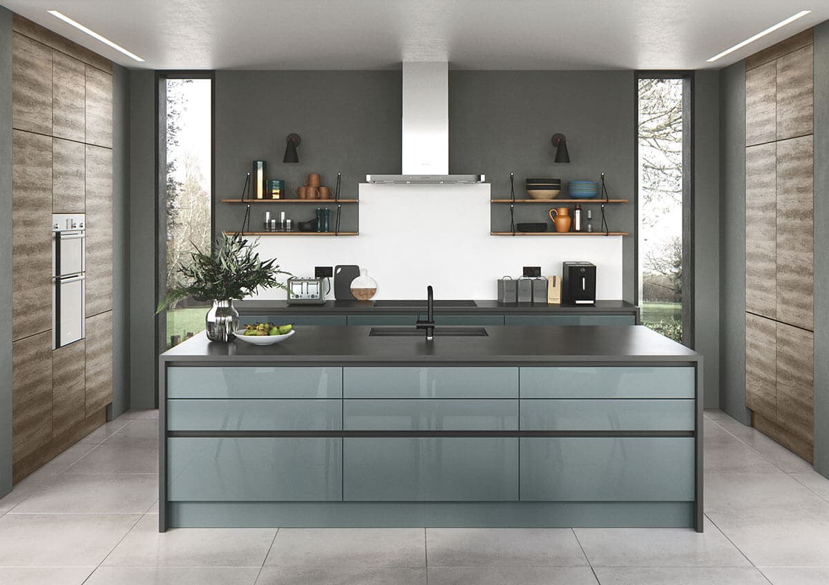Esprit Metallic Blue Gloss Fitted Kitchen Avanti West Midlands