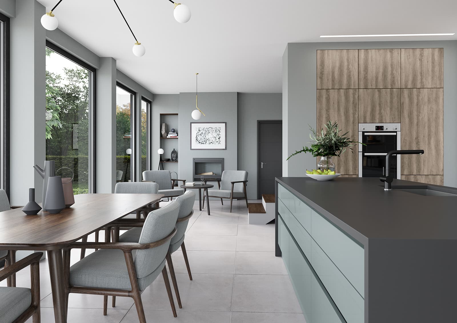 Esprit Metallic Blue Gloss Fitted Kitchen Avanti West Midlands